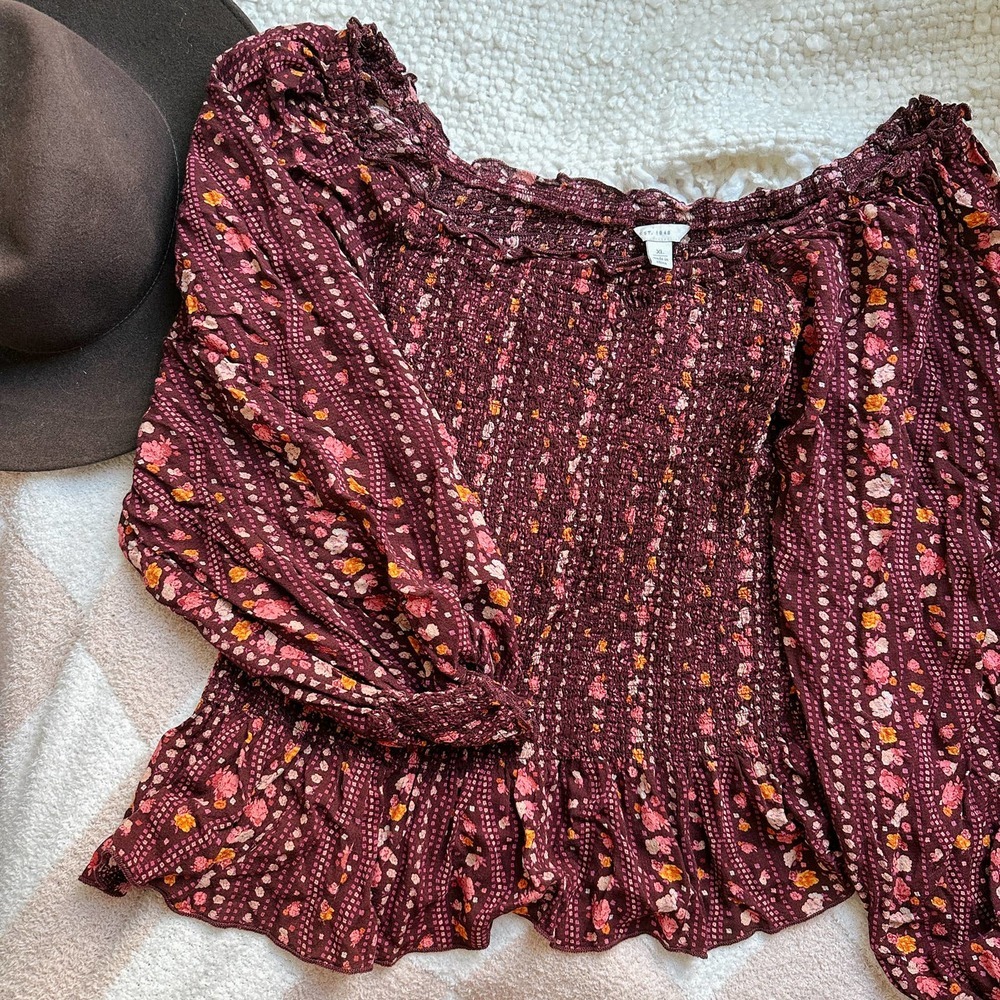 C Est. 1946 smocked floral blouse